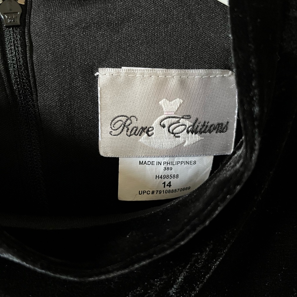 Rare Editions Girls Party Dress | Size 14 | Velvet & Satin | Rose Gold Glitter - Picture 9 of 17